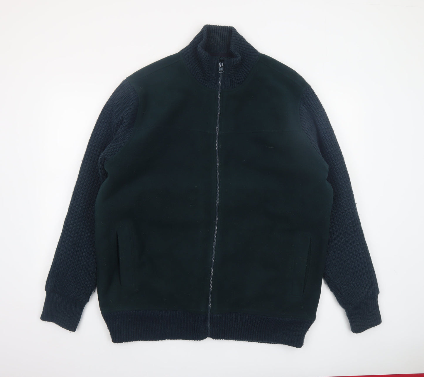 James Pringle Men’s Blue L Bomber Jacket Full Zip Knit Sleeves