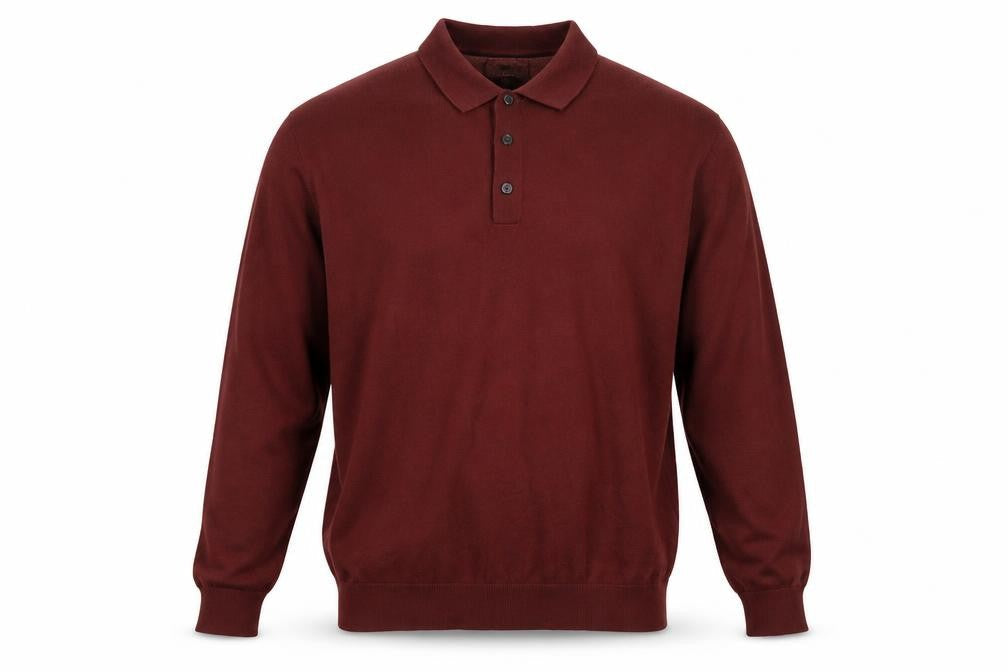 Next Mens Brown XL Collared Henley Cotton Knit Jumper