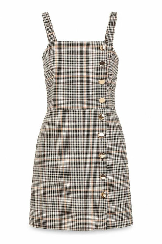 Miss Selfridge Women’s Multicoloured Check Pinafore Dress UK 8