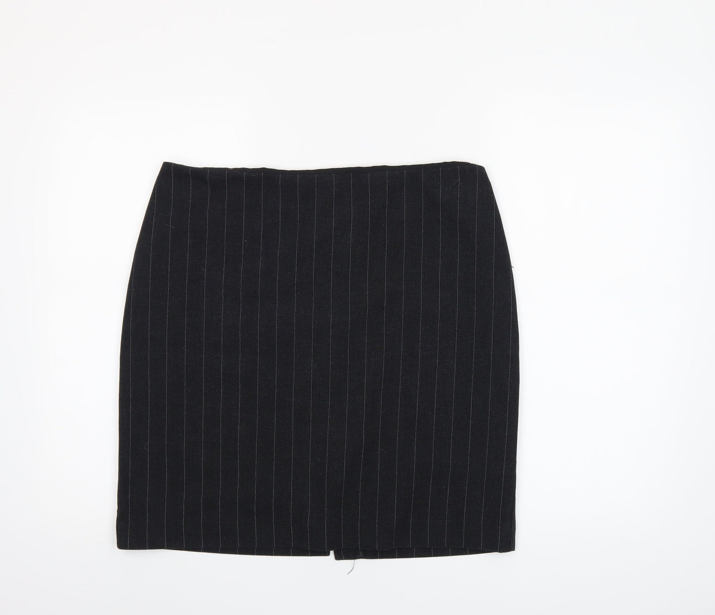 Kenneth Cole Women Black Pinstripe Pencil Skirt Size 14