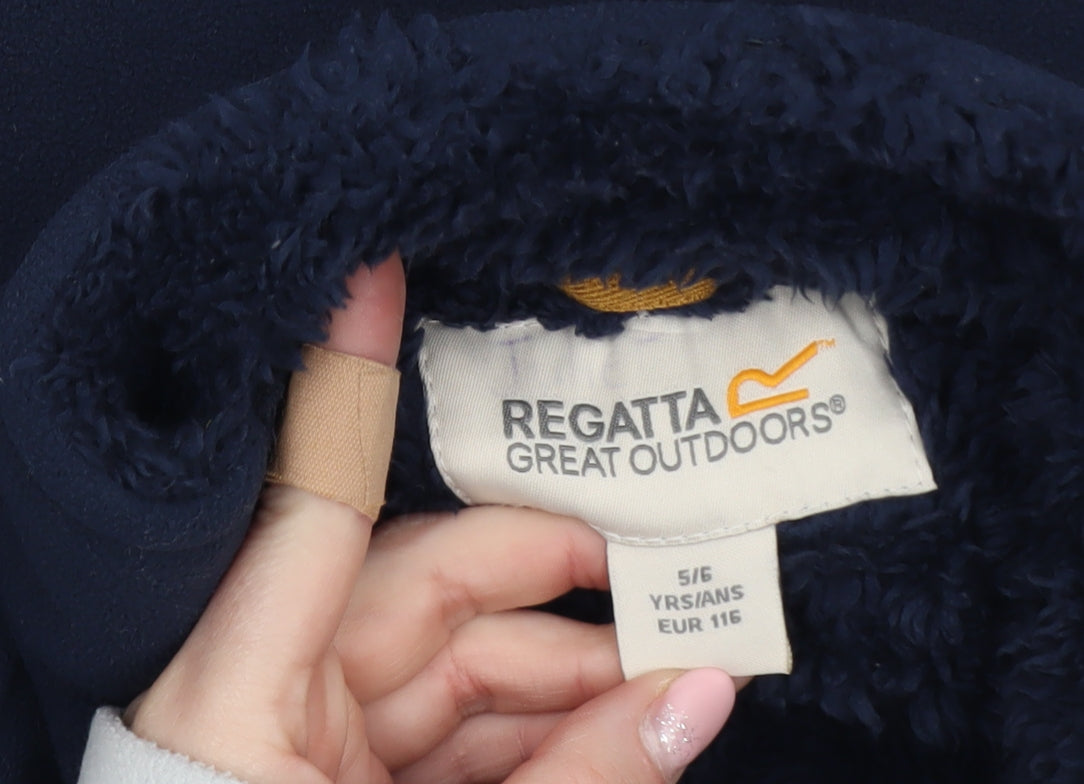 Regatta Boys Blue Fleece Jacket 5-6 Years Full Zip Insulated Outdoor Coat