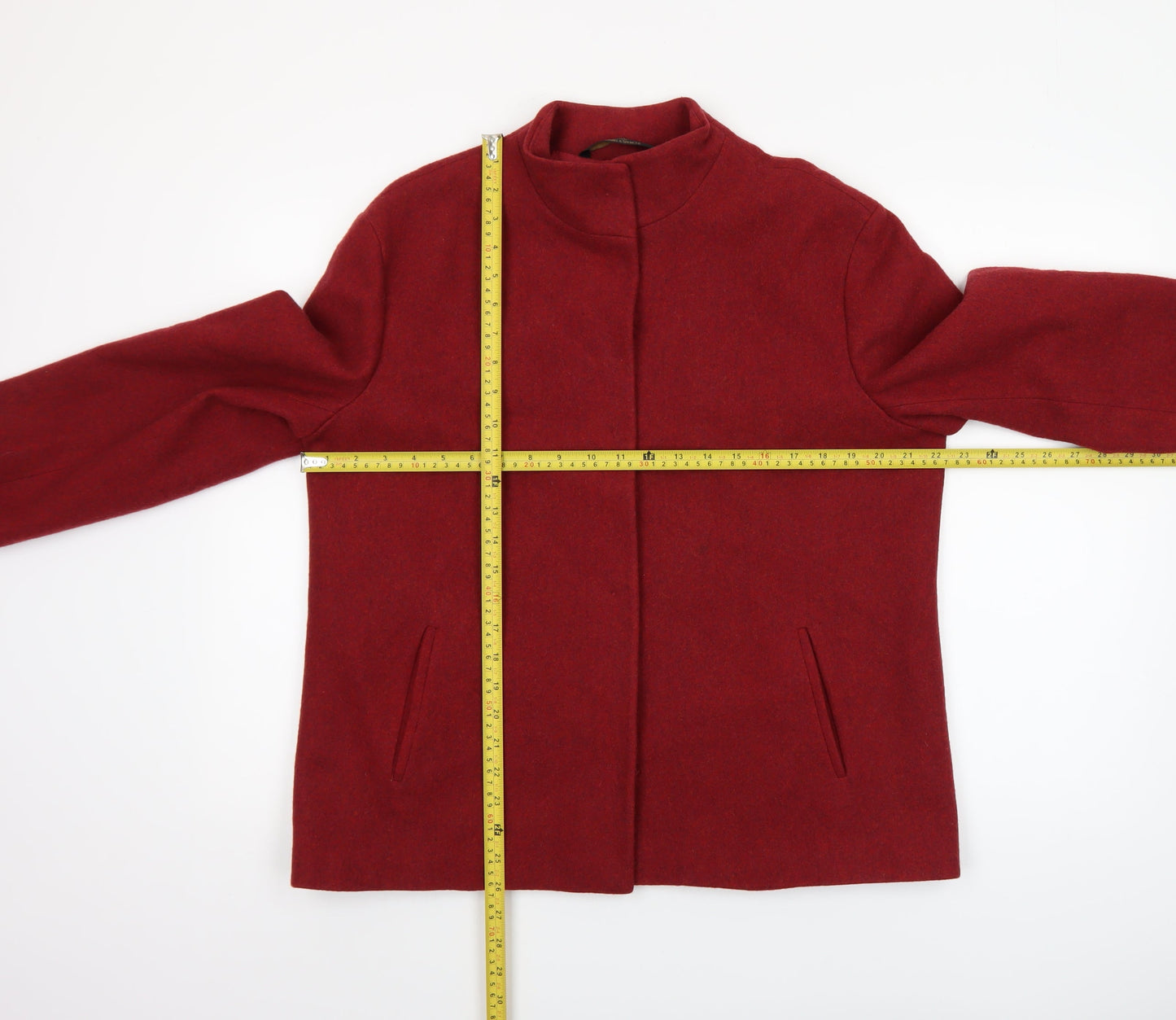 Marks and Spencer Womens Red Wool Blend Mid-Length Coat Size 14
