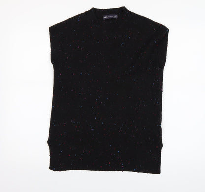 Marks & Spencer Women’s Black Speckled Sleeveless Pullover Jumper XS