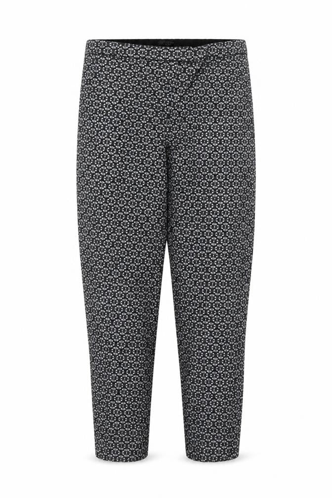 Topshop Women's Black Geometric Jacquard Slim Tapered Trousers Size 10