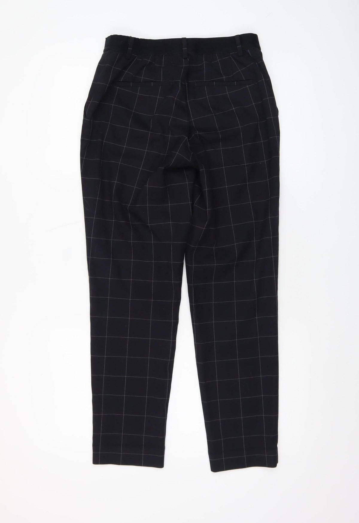Uniqlo Women's Black Check Slim Tapered Work Trousers Size S