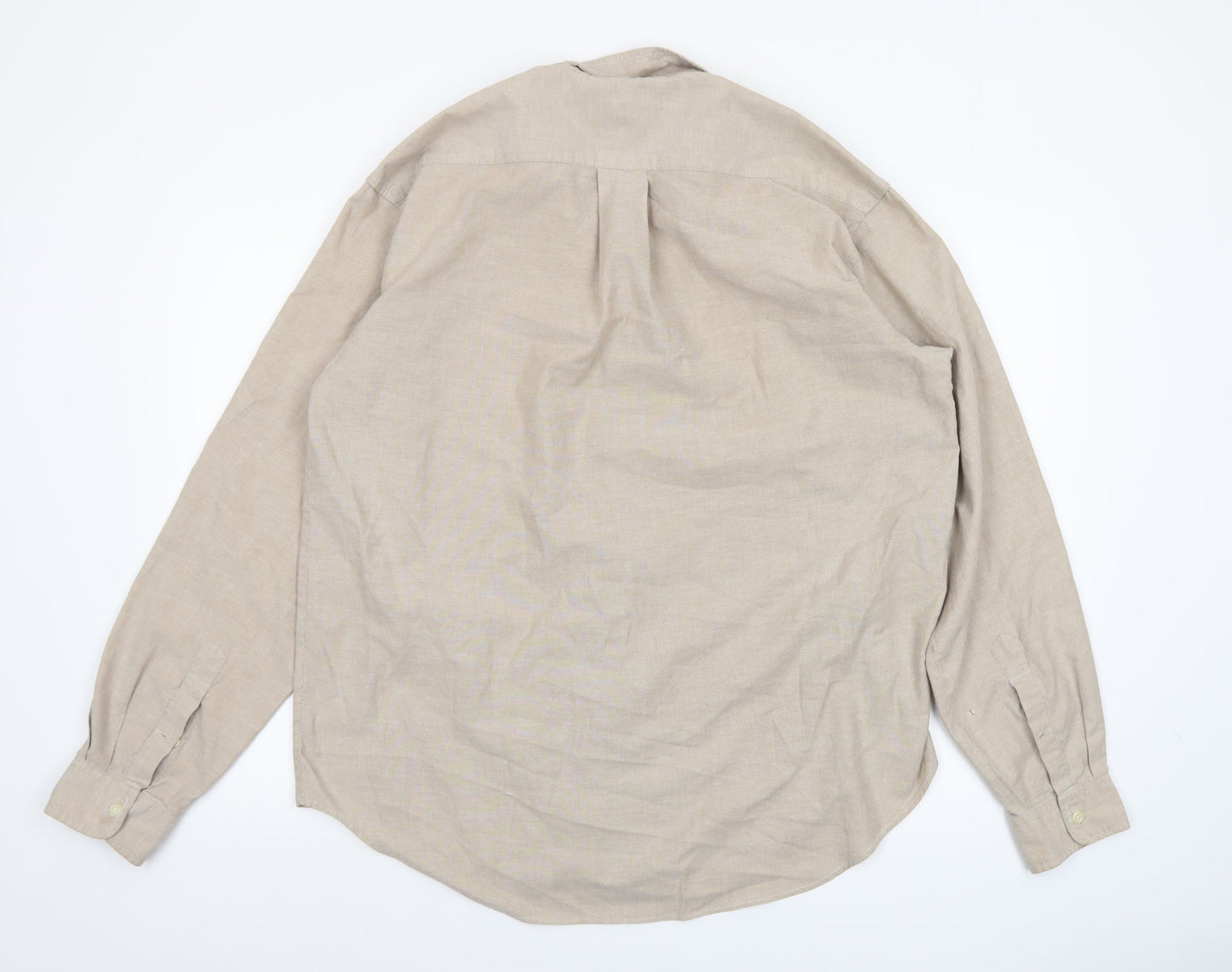 Polo Ralph Lauren Men's Beige Cotton Button-Up Shirt XL