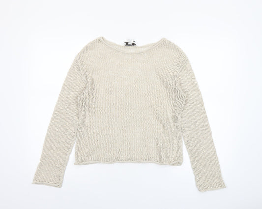 Marks and Spencer Women’s Beige Open-Knit Pullover Jumper XS