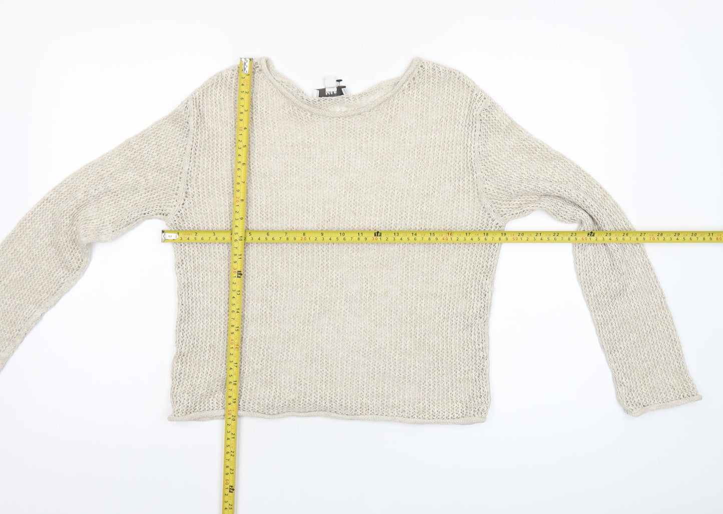 Marks and Spencer Women’s Beige Open-Knit Pullover Jumper XS