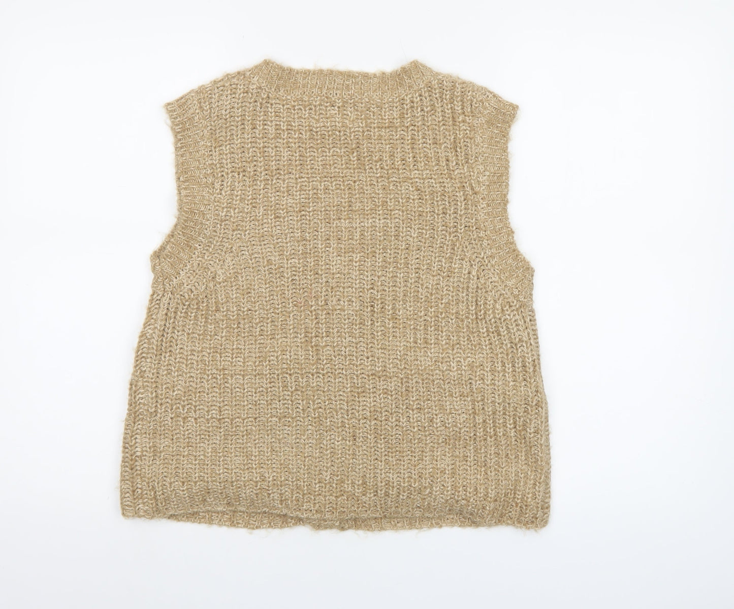 BDG Women's Beige Knit Sleeveless Cardigan Vest Size S