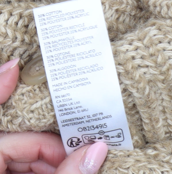 BDG Women's Beige Knit Sleeveless Cardigan Vest Size S