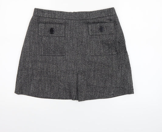 Next Women Grey Tweed Short Pencil Skirt Size 12 Workwear