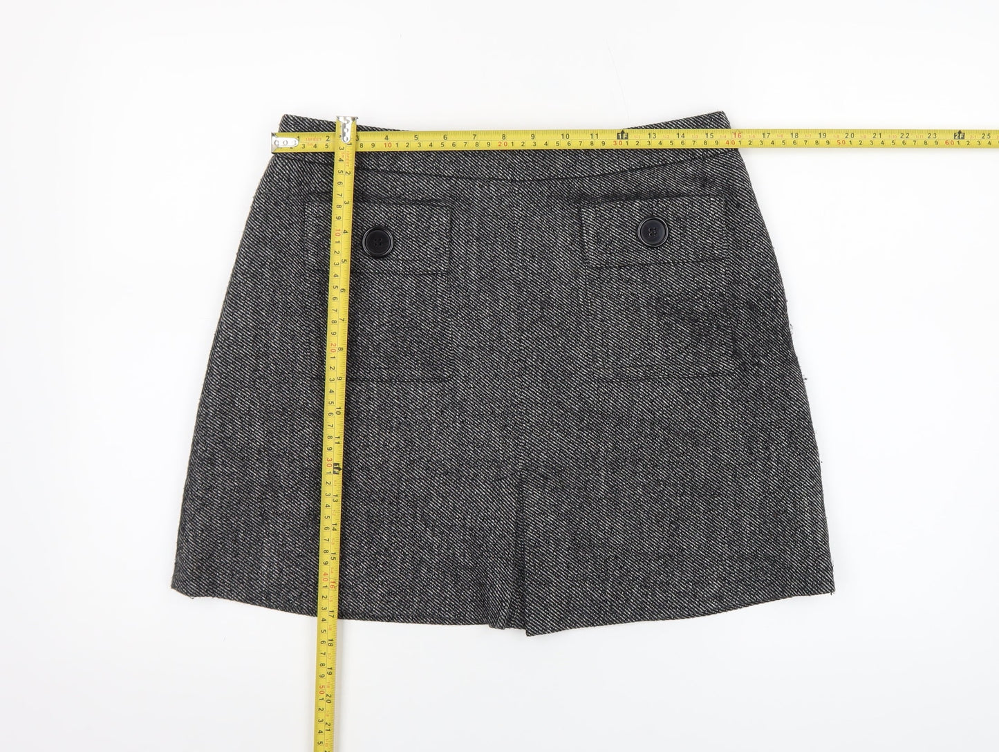 Next Women Grey Tweed Short Pencil Skirt Size 12 Workwear