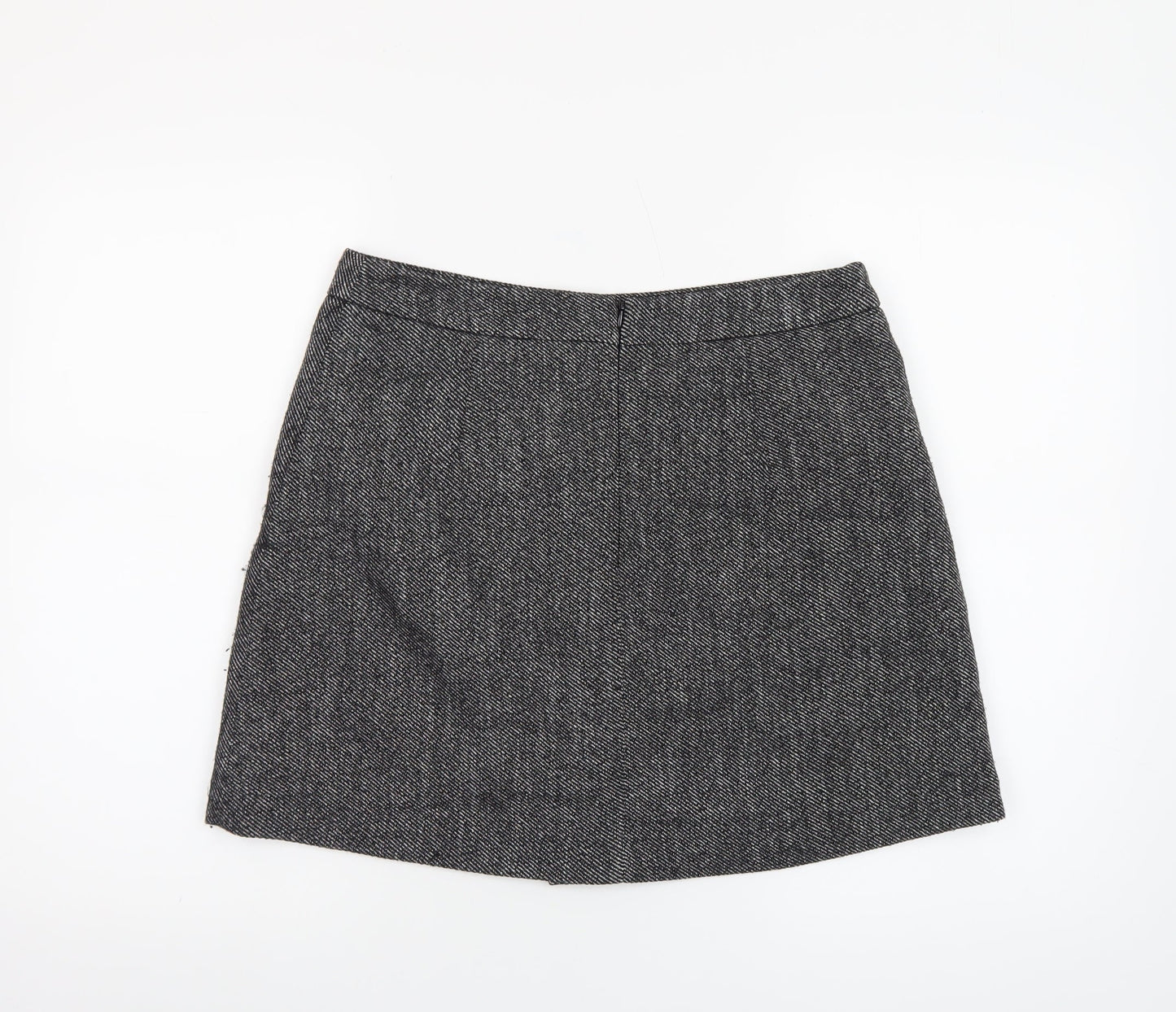Next Women Grey Tweed Short Pencil Skirt Size 12 Workwear