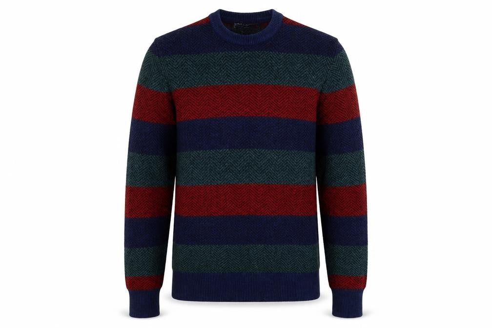 GAP Men's Multicoloured Striped Lambswool Jumper XS