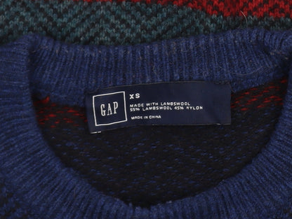 Gap Men's Multicoloured Striped Lambswool Jumper XS
