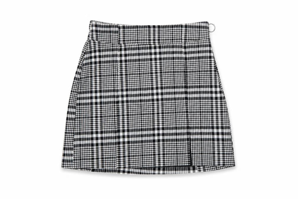Bershka Women Black Check A-Line Short Skirt Size M
