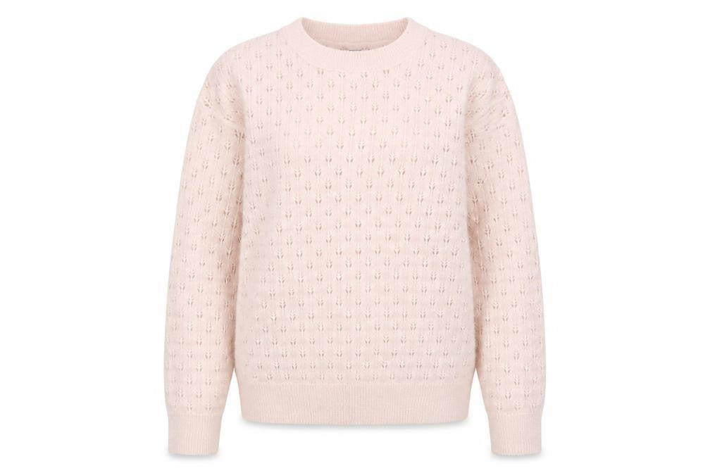 Mango Women’s Ivory Open-Knit Pullover Jumper Size L