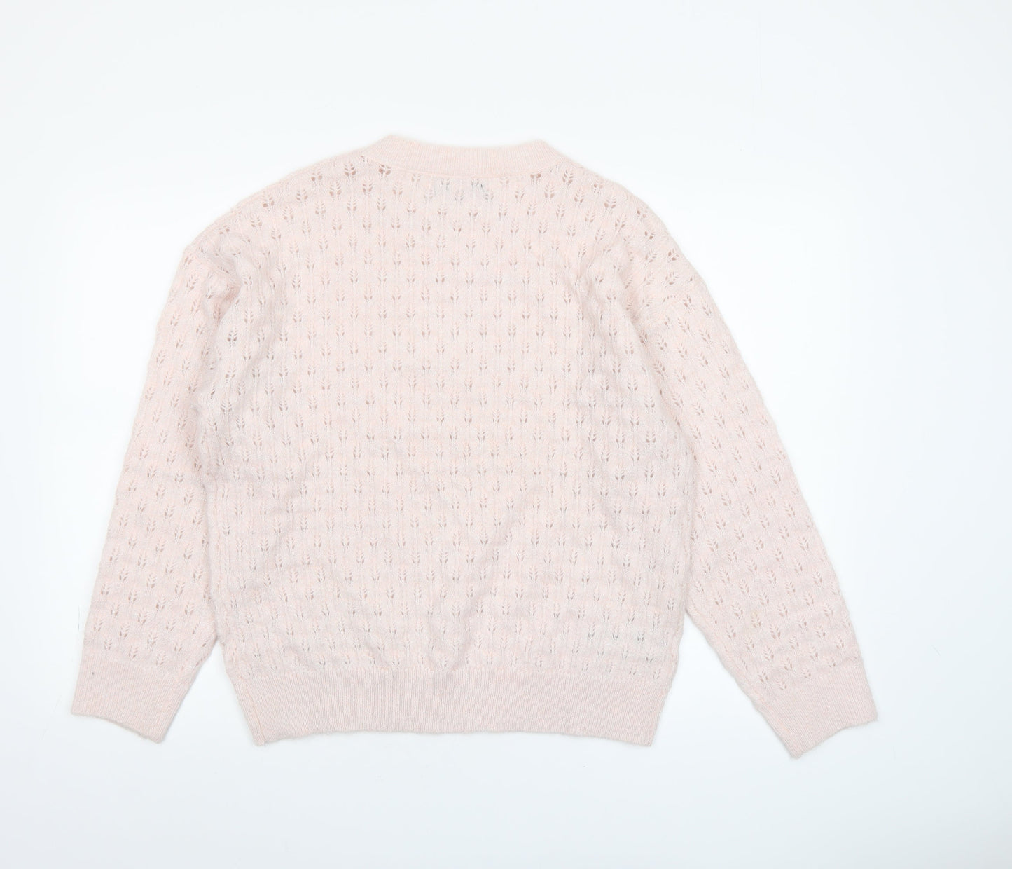 Mango Women’s Ivory Open-Knit Pullover Jumper Size L