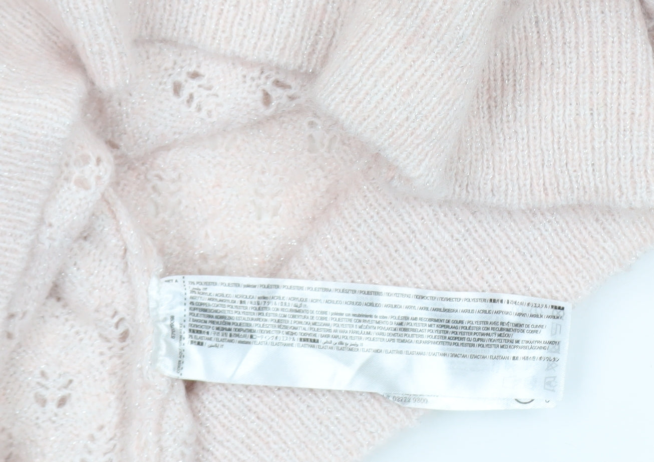 Mango Women’s Ivory Open-Knit Pullover Jumper Size L