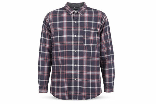 Jack & Jones Originals Men's Blue Checked Cotton Long Sleeve Shirt Large