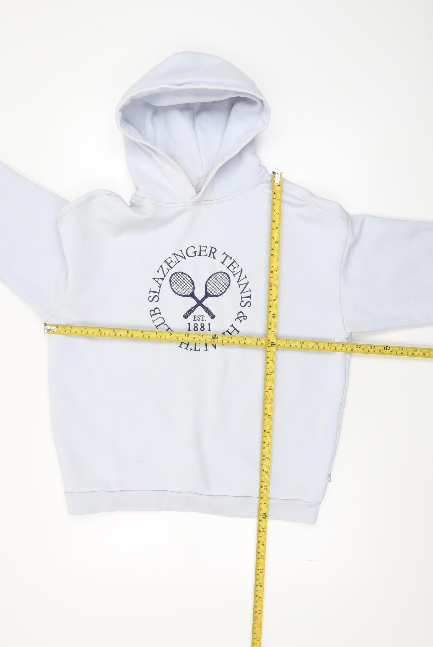Slazenger Women's White Pullover Hoodie UK 8 Cotton Blend Tennis Print