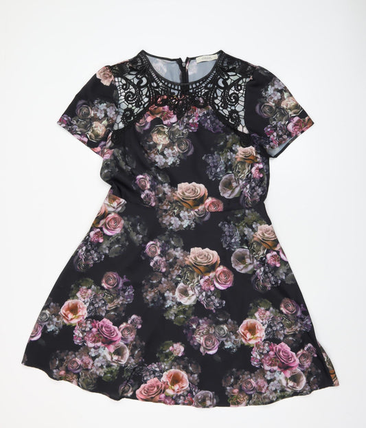 Oasis Women’s Multicoloured Floral Lace A-Line Dress Size 14