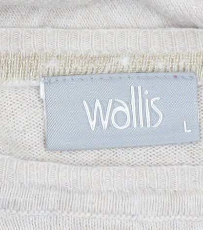 Wallis Women’s Beige Butterfly Embroidered Pullover Jumper L