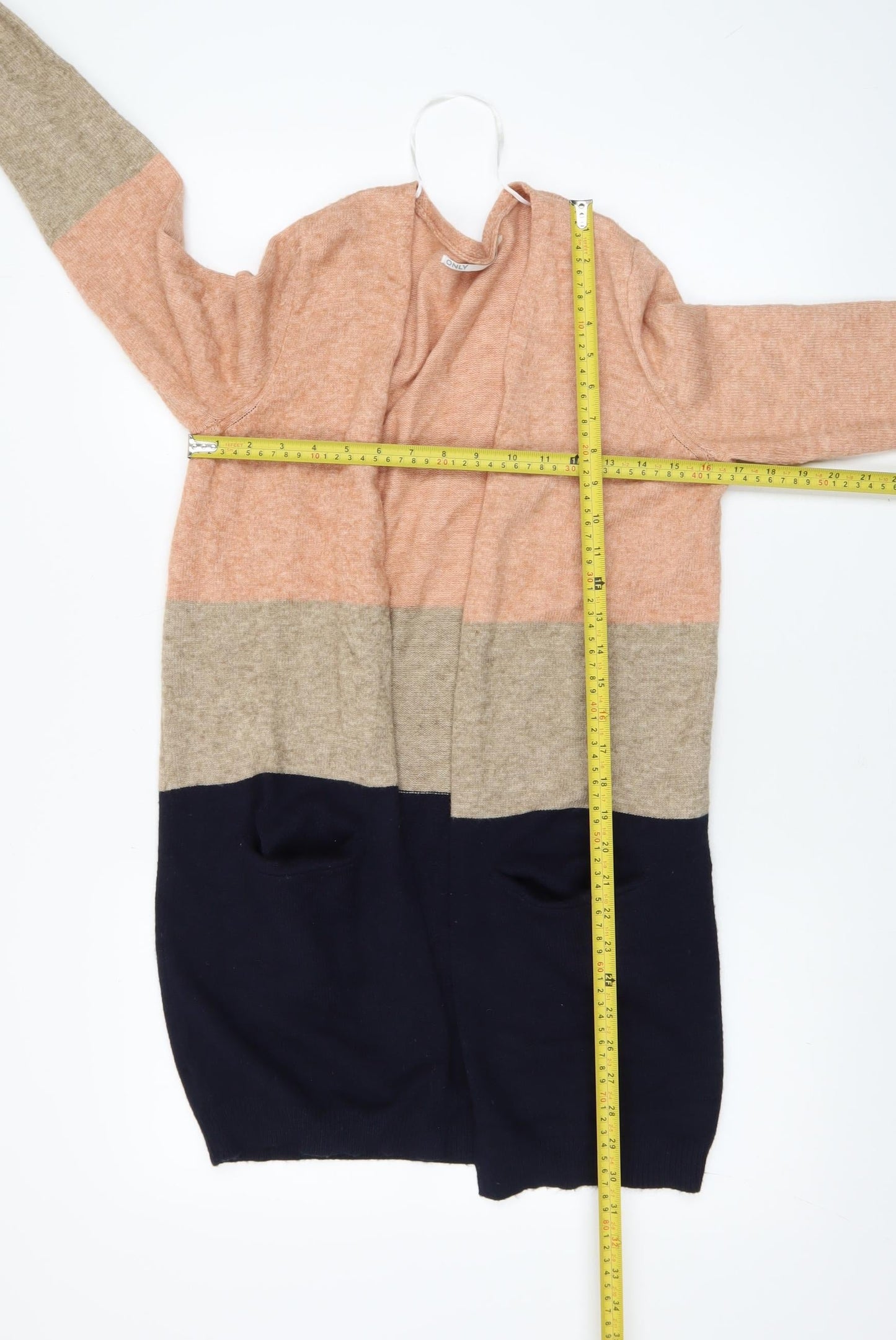 ONLY Women Multicoloured XS Cardigan Knit Long Sleeve Open Front