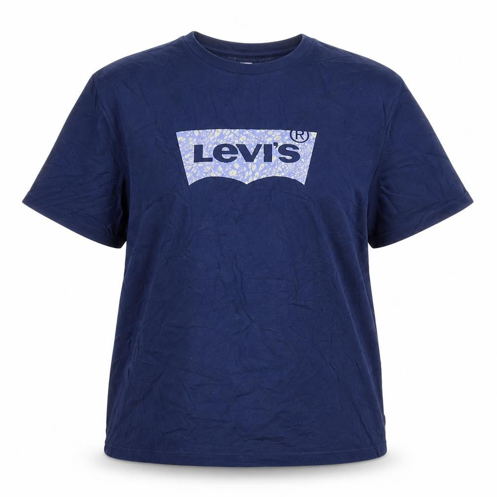 Levi's Women's Blue 2XL Basic Crew Neck Cotton T-Shirt