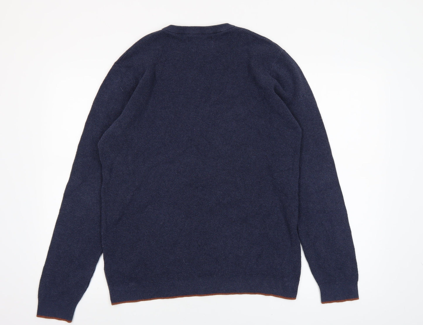 Easy Men’s Blue Cotton Blend Crew Neck Jumper Size L