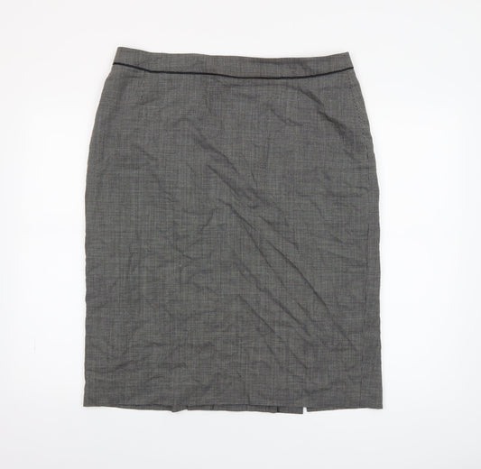 Windsmoor Women’s Grey Check Wool Blend Pencil Skirt Size 16