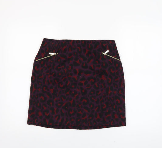New Look Women's Multicoloured Animal Print Short Skirt Size 10