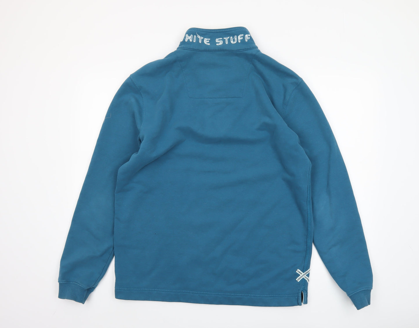 White Stuff Men’s Blue 1/2 Zip High Neck Sweatshirt Size M