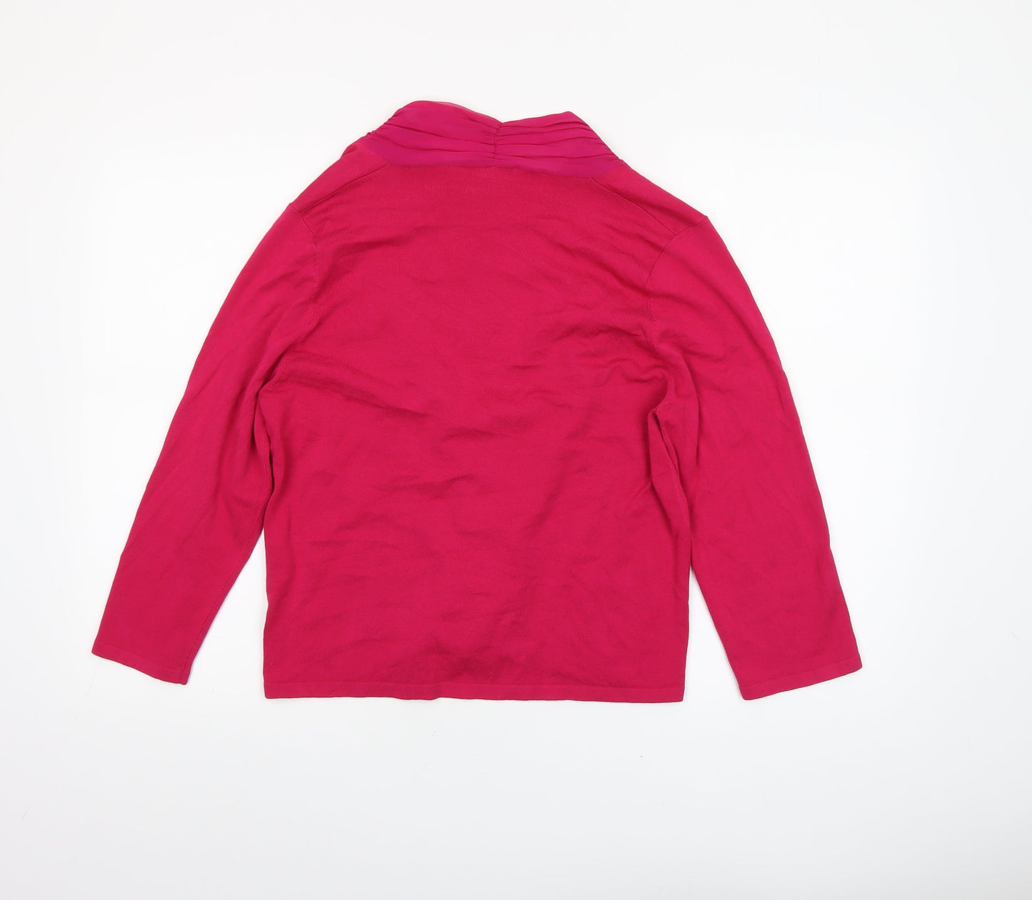 Windsmoor Women’s Pink Silk Trim Open V-Neck Cardigan M