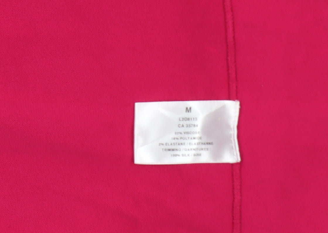 Windsmoor Women’s Pink Silk Trim Open V-Neck Cardigan M