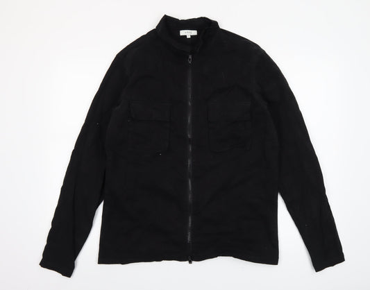 ARNE Men's Black Cotton Full Zip Lightweight Jacket Size S