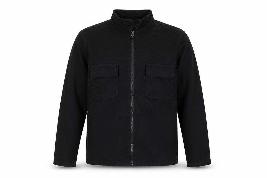 ARNE Men's Black Cotton Full Zip Lightweight Jacket Size S