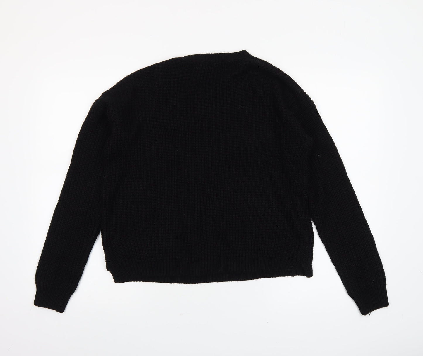 FB Sister Women’s Black 'Sparkle' Chunky Knit Pullover Jumper Size S