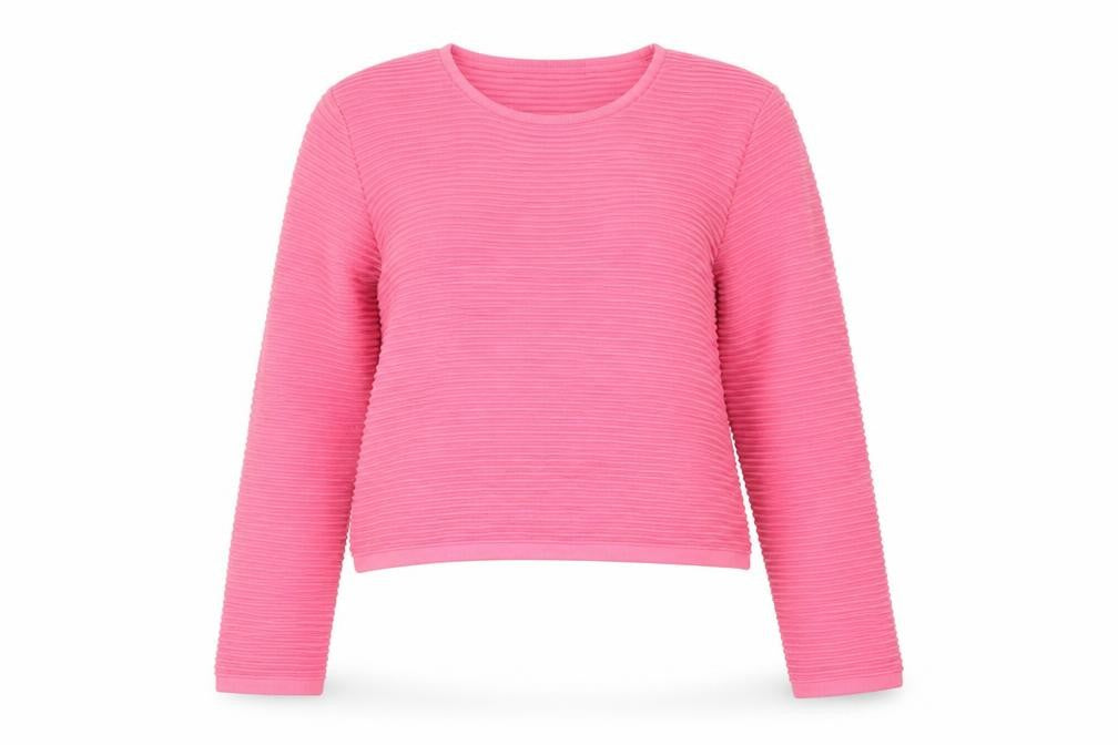 Marks & Spencer Women’s Pink Cotton Crew Neck Pullover Jumper Size 14