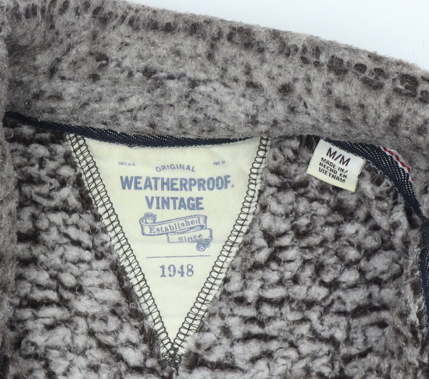 Weatherproof Vintage Women Grey Faux Fur 1/4 Zip Pullover Fleece M