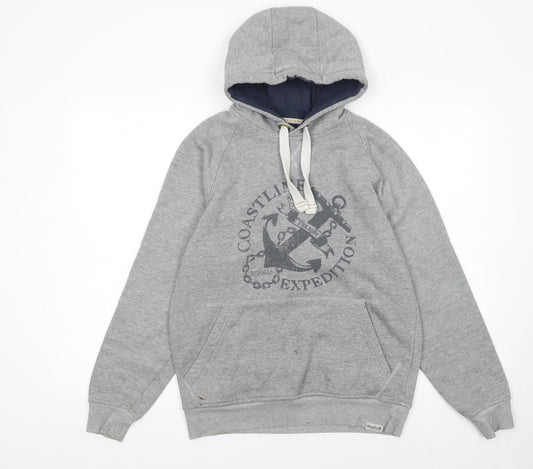 Regatta Mens Grey Pullover Hoodie S Nautical Graphic Cotton Blend