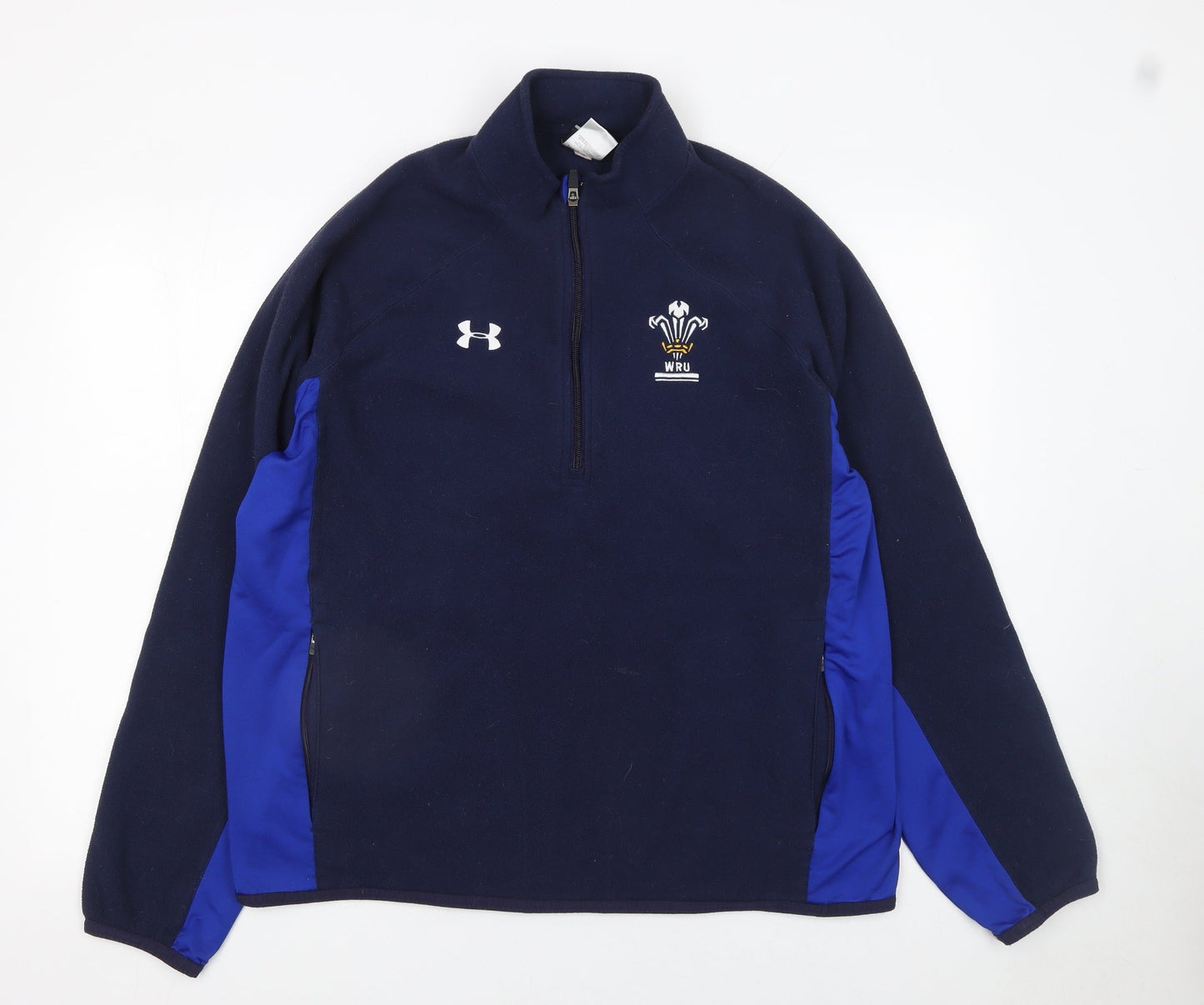 Under Armour Mens XL Blue 1/4 Zip Fleece Rugby Sweatshirt
