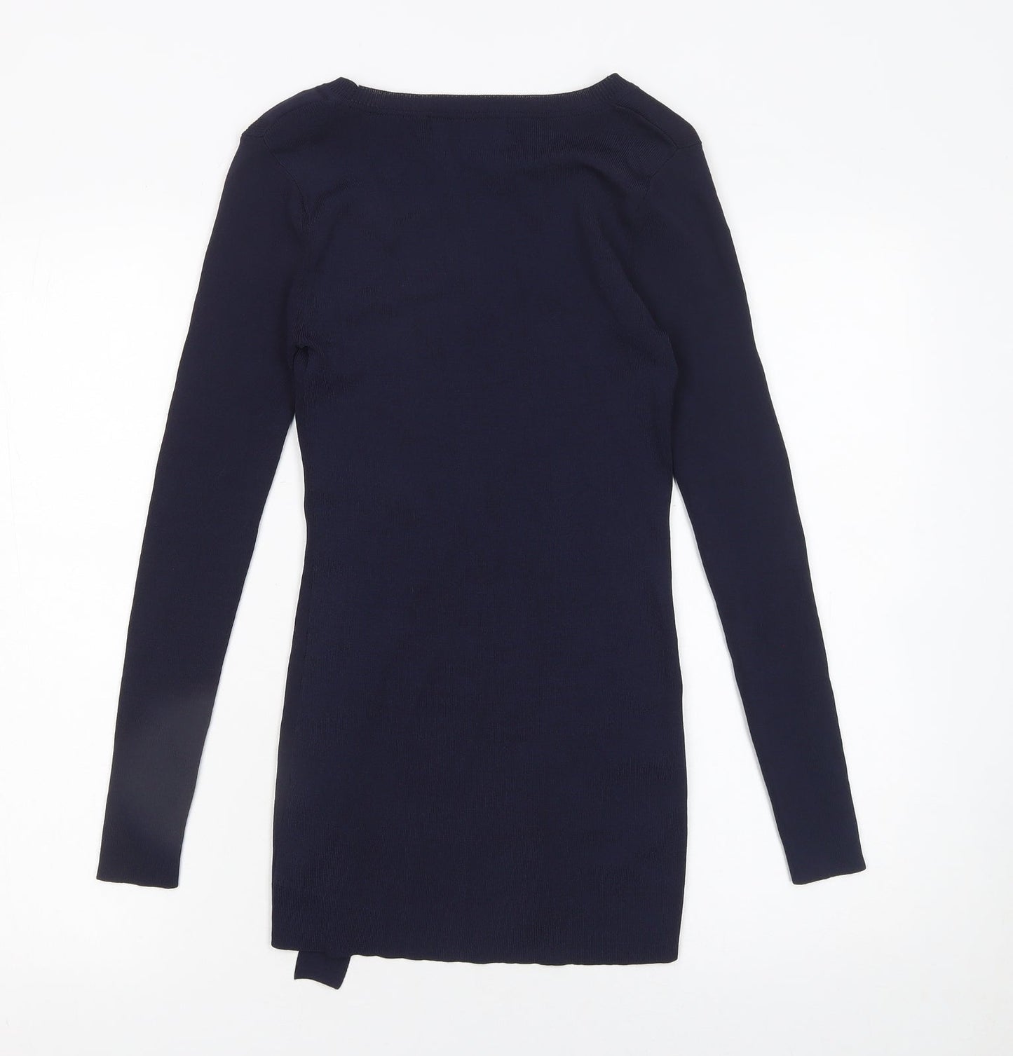 Karen Millen Women's Blue XS Slim Fit Knit Jumper with Bow Detail