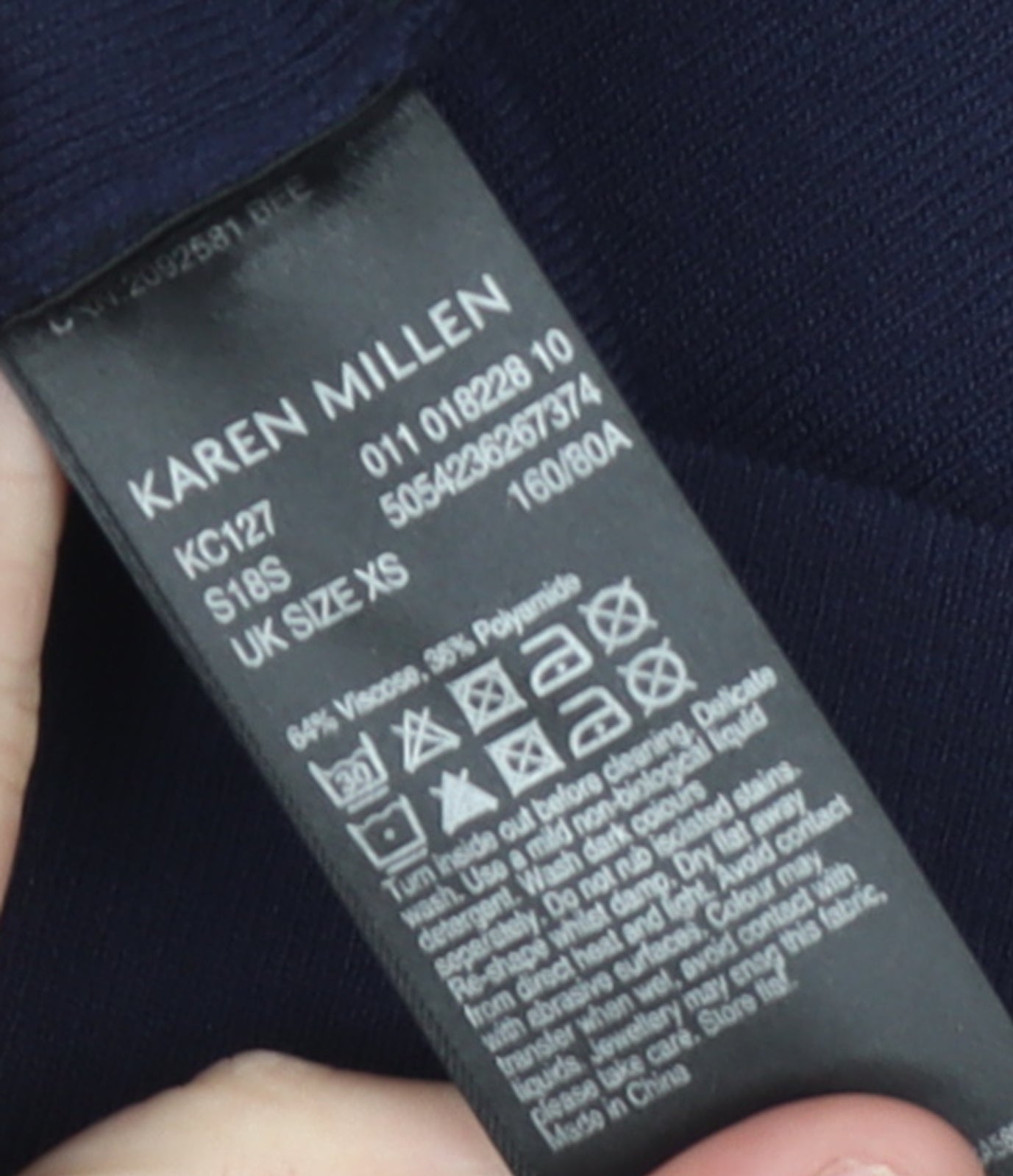 Karen Millen Women's Blue XS Slim Fit Knit Jumper with Bow Detail
