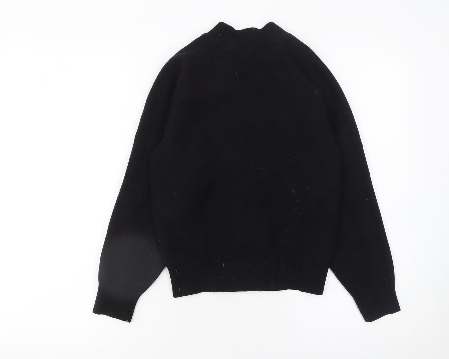 Mohito Women's Black High Neck Full Zip Knit Jumper Size S