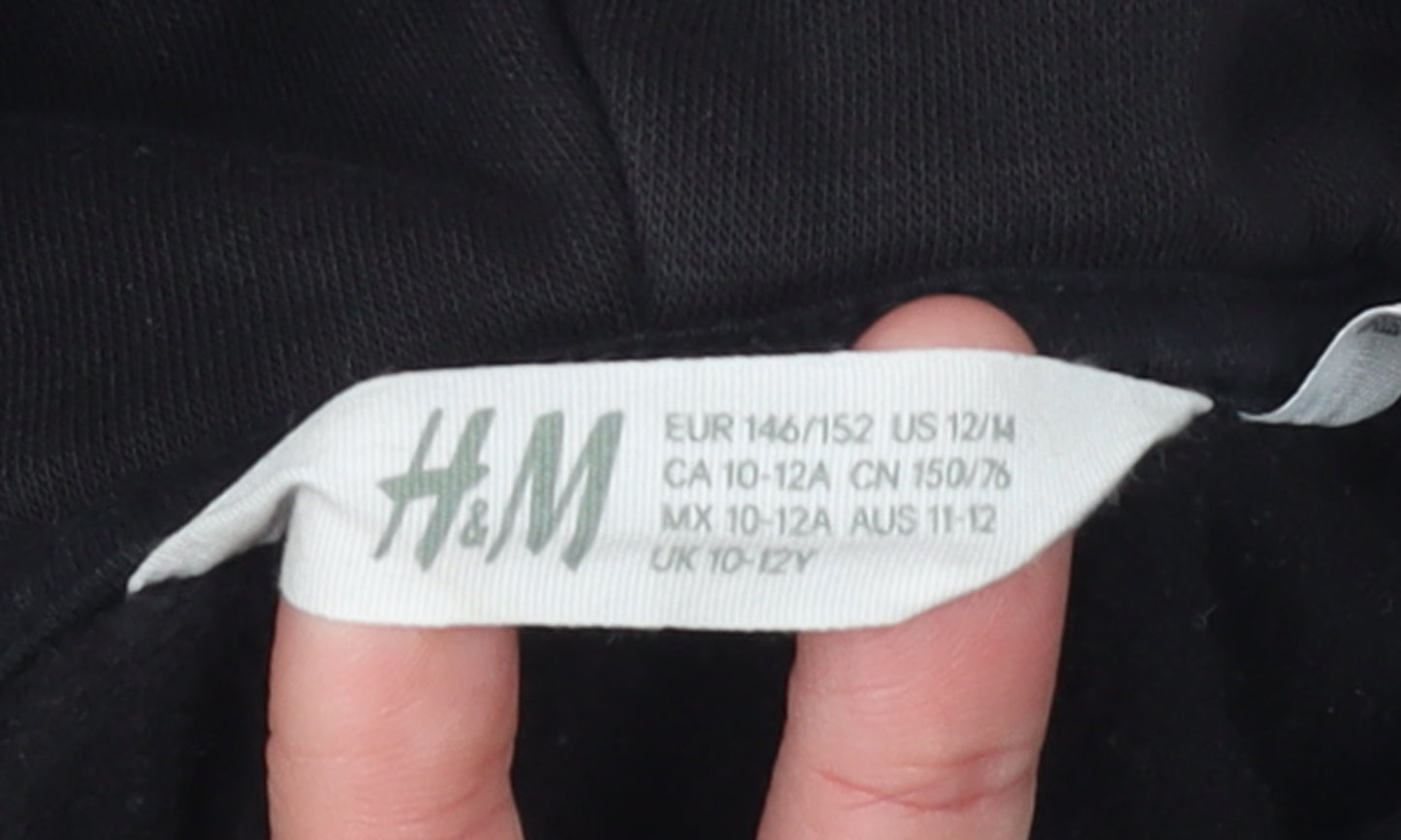 H&M Boys Black PlayStation Hoodie 11-12 Years Pullover Graphic Sweatshirt