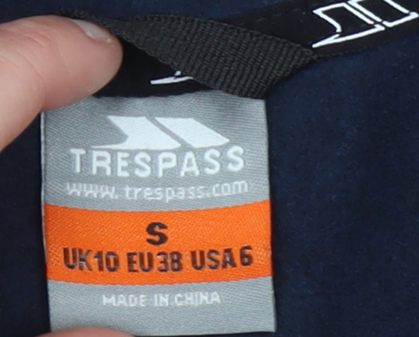 Trespass Womens Navy Pink Full Zip Hooded Fleece Jacket Size UK10