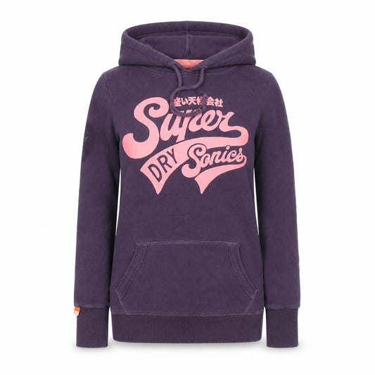 Superdry Women's Purple Pullover Hoodie XS Cotton Blend Graphic