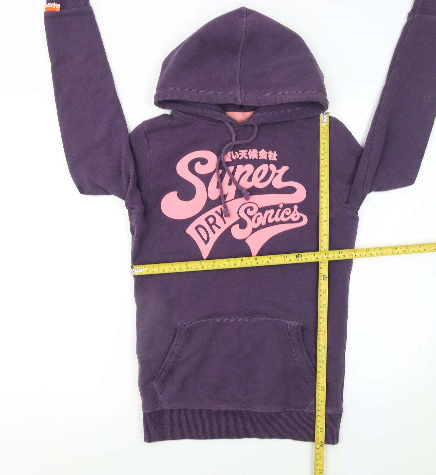 Superdry Women's Purple Pullover Hoodie XS Cotton Blend Graphic