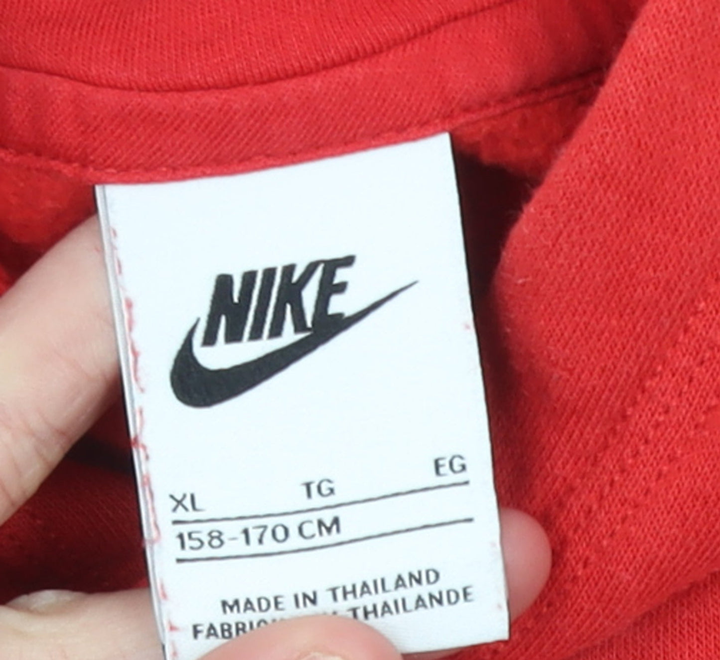 Nike Boys Red Pullover Fleece Hoodie XL 158–170cm Logo Sportswear
